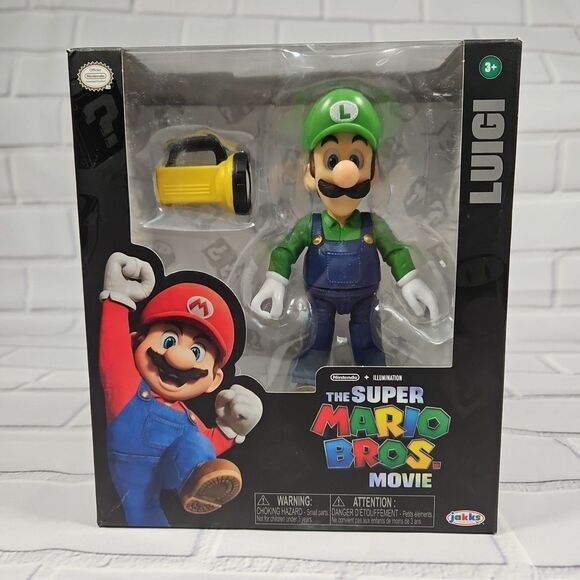 Nintendo The Super Mario Bros. Movie Luigi Figure with Flashlight Accessory - Picture 1 of 6